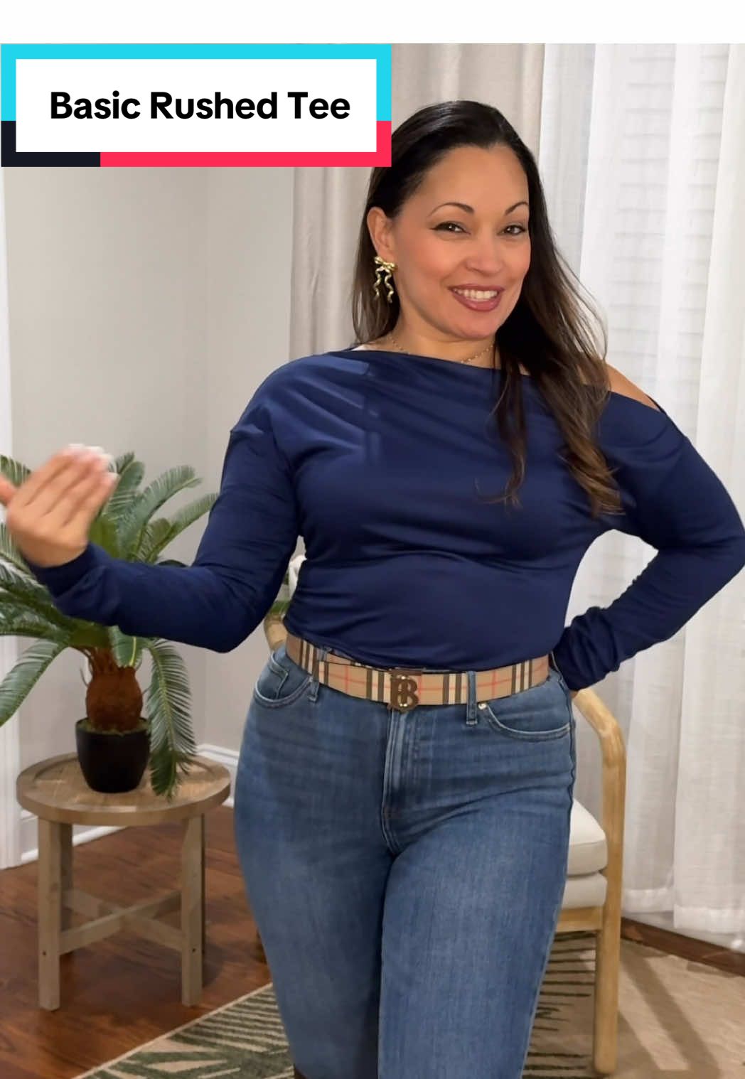 Blue is My Color  Women’s Ruched Shirt Wearing size Medium for reference. Height: 5' 0