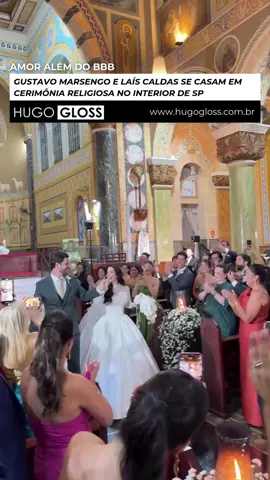 Do #BBB pra vida — literalmente! 💍 #LaísCaldas e #GustavoMarsengo se casaram nesta quarta-feira (24), em São José do Rio Preto, interior de São Paulo. Entre os convidados estavam Eslovênia Marques e Larissa Tomasia, que participaram do #BBB22 com os noivos. Eles saíram da igreja ao som de 