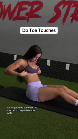 Db Toe Touches ⏳ This exercise has an emphasis on the upper abs 🔥 #abs #absworkout #upperabs 