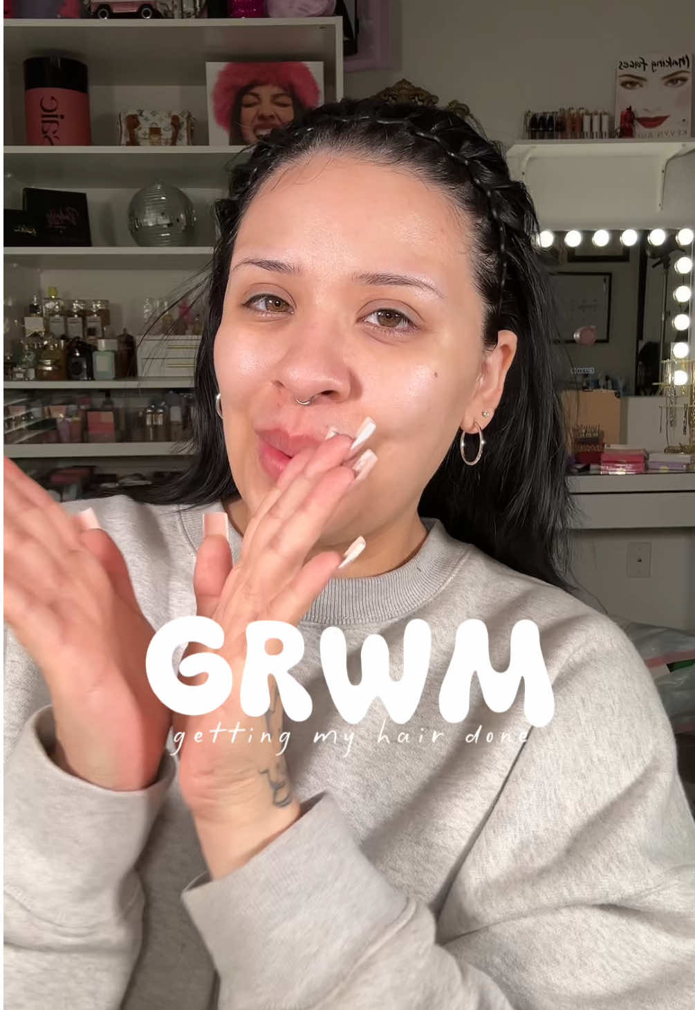 grwm: its hair daaaay 🖤 I’m so excited we r exactly a month out from our wedding!! #getreadywithme #makeuptutorial #foryoupage #BeautyTok #makeup 