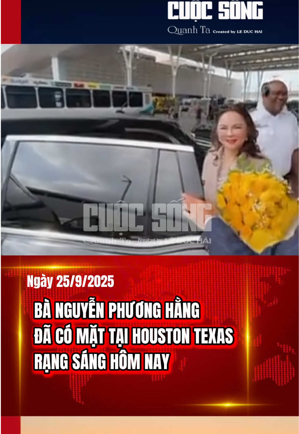 Bà Nguyễn Phương Hằng chính thức đặt chân lên nước Mỹ rạng sáng hôm nay theo giờ Việt Nam. Fan hôm mộ và người thân đón bà Hằng tại Houston là thành phố đông dân nhất Texas và là thành phố đông dân thứ tư tại Hoa Kỳ ( Mỹ). #cuocsongquanhta #tintuc #nguyenphuonghang #houston #texas 