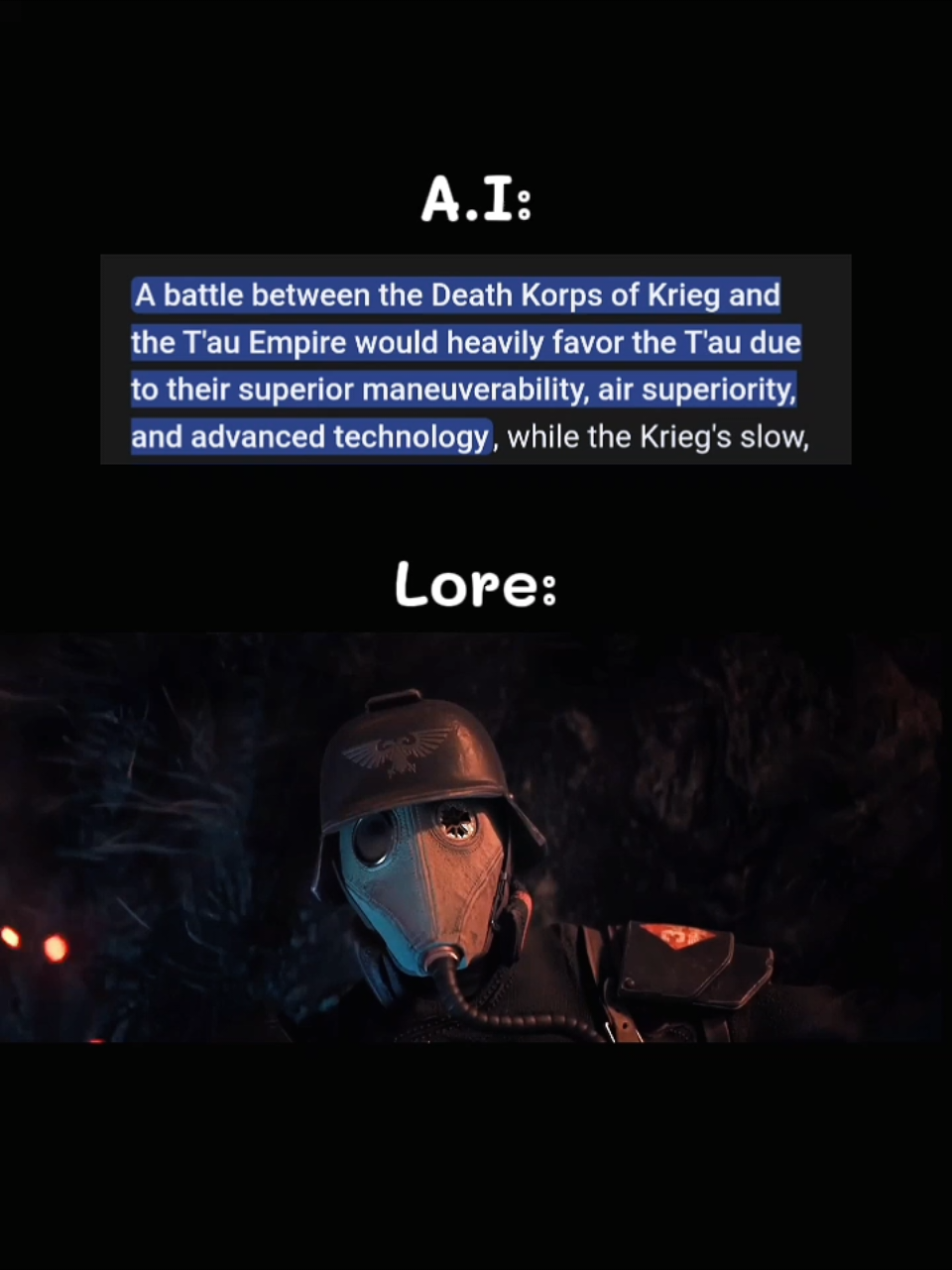 A.i vs Lore #warhammer40k #deathkorpsofkrieg #ขยี้ทาว์ #fyp 