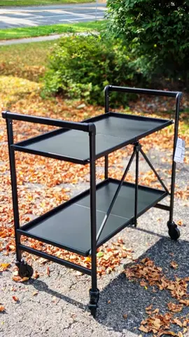 Moving food and stuff around the house is way easier with a Cosco folding cart.  This folding cart is amazing!  The best part is how easy it is to use. Folding and unfolding takes two seconds, so it stores flat in a closet or behind a door without taking up any space. Even though it feels really sturdy, it's surprisingly lightweight. I can easily carry it with one hand. The four wheels are awesome. The wheel locks are a must have to keep it from sliding away when you're serving drinks or food. It’s just super handy and makes hosting so much easier.