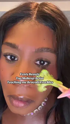 Fenty Beauty  Top Makeup Artist  Teaching me Brocolli Freckles @Fenty Beauty #fentysuperbrandday #broccolifreckles #tiktokshopcreatorpicks #fentybeauty #fentynewarrivals 