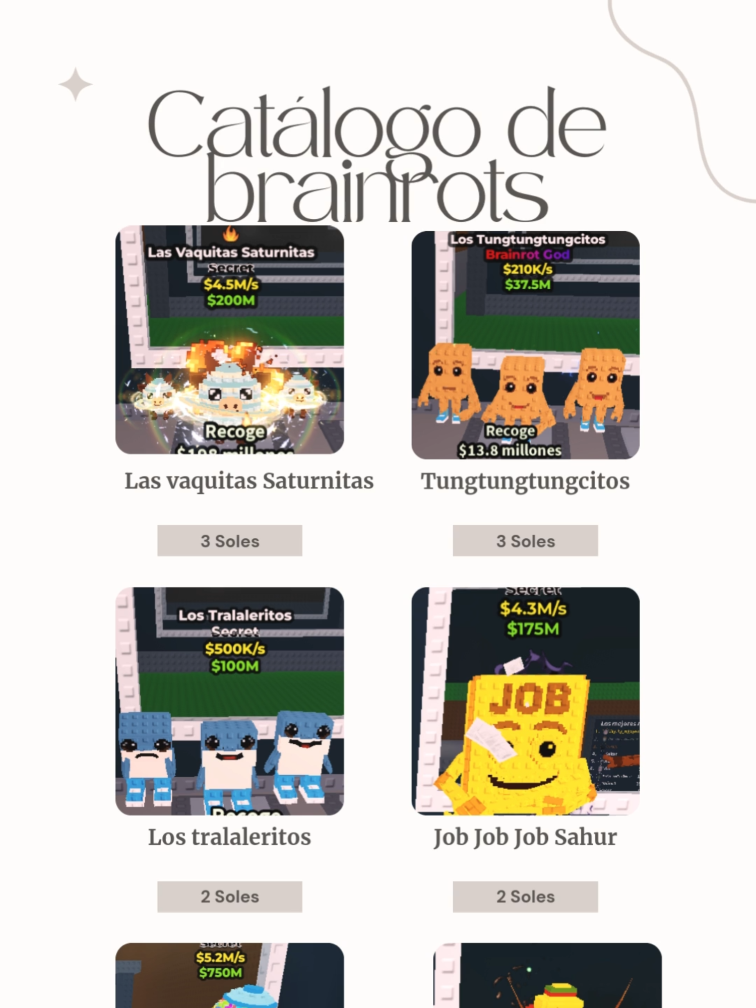 Catalogo de brainrots #robaunbrainrots #brainrot
