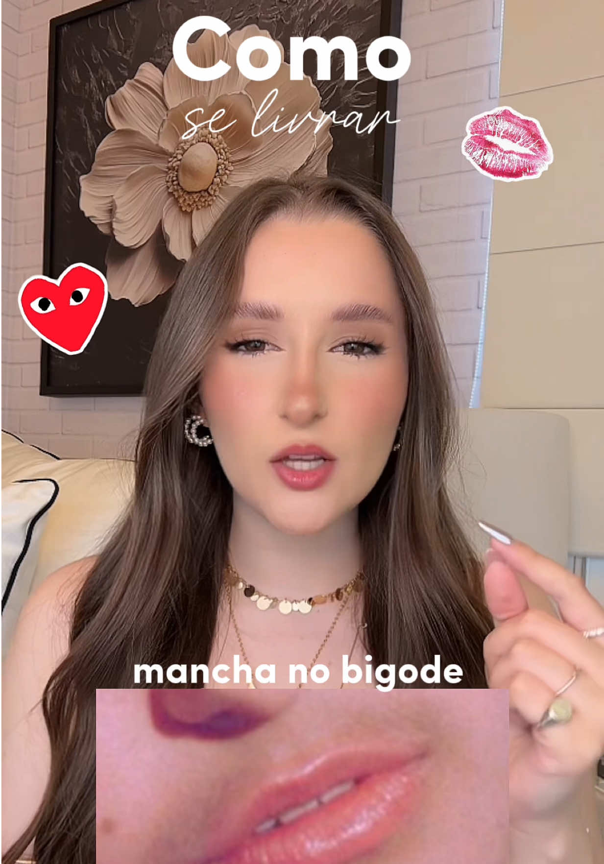 Como se livrar da manchinha no bigode!!! 💫💋👯‍♀️🎀🛍️✨🍒🤝🏻🤯🧸🪩💃🏼🤩🤸🏼‍♀️🐆 #girly #girlythings #girls #GlowUp 