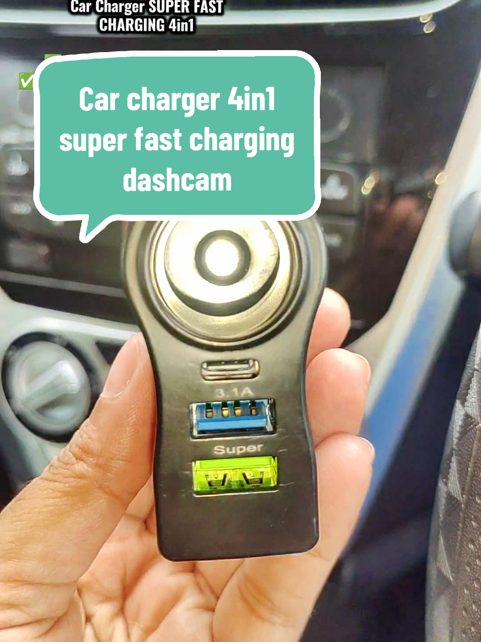 car charger 4in1  cas handphone✅ dashcam✅ super fast charging  boleh check battery dan alternator kereta Korang. #carcharger  #adapterfastcharging  #dashcam  #fastcharging  #batterydetector 