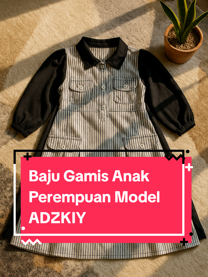 Baju Gamis Anak Perempuan Model ADZKIYA Terbaru Lembut Nyaman Syari Katun Motif Salur Cantik 1-12 Tahun Dress Tanggung Variasi Cewek..#gamis #gamisanak #gamismurah #abcxyz #fyp 