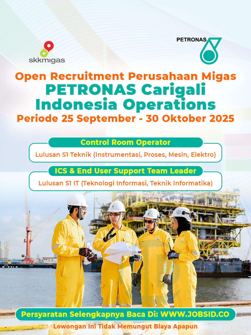 #Lowongan Perusahaan Minyak: PETRONAS Carigali Indonesia, Periode 25 September - 30 Oktober 2025. Syarat, Lokasi & Cara Melamar Baca Di: https://www.jobsid.co/index.php/lowongankerja/petronas-carigali-indonesia-operations-jobs-30-october-25 * 𝐒𝐢𝐥𝐚𝐡𝐤𝐚𝐧 𝐥𝐢𝐤𝐞, 𝐬𝐡𝐚𝐫𝐞 𝐝𝐚𝐧 𝐜𝐨𝐦𝐦𝐞𝐧𝐭 𝐩𝐨𝐬𝐭𝐢𝐧𝐠𝐚𝐧 𝐢𝐧𝐢. 𝐋𝐨𝐰𝐨𝐧𝐠𝐚𝐧 𝐈𝐧𝐢 𝐓𝐢𝐝𝐚𝐤 𝐌𝐞𝐦𝐮𝐧𝐠𝐮𝐭 𝐁𝐢𝐚𝐲𝐚 𝐀𝐩𝐚𝐩𝐮𝐧. * 𝐘𝐚𝐧𝐠 𝐤𝐮𝐫𝐚𝐧𝐠 𝐣𝐞𝐥𝐚𝐬 𝐬𝐢𝐥𝐚𝐡𝐤𝐚𝐧 𝐭𝐚𝐧𝐲𝐚𝐤𝐚𝐧 𝐝𝐢 𝐤𝐨𝐥𝐨𝐦 𝐤𝐨𝐦𝐞𝐧𝐭𝐚𝐫. * #lowongan #lowongankerja #lokermigas #petronas #migas