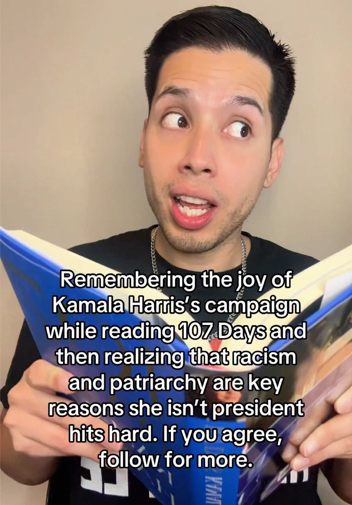 Remembering the joy of Kamala Harris’s campaign while reading 107 Days and then realizing that racism and patriarchy are key reasons she isn’t president hits hard. If you agree, follow for more.  #107days #kamalaharris #racism #patriarchy #BookTok 