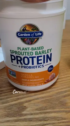 Me trying to make Garden of Life’s Caramel Vanilla protein powder taste good… still working on it 🤷🏾‍♀️ #complimentary #gardenoflife #barleyprotein @gardenoflife @influenster