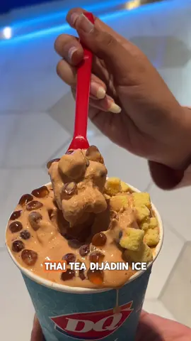Thai tea dijadiin ice cream⁉️ Surprisingly cocok🧡😭 #promomakangajian #dairyqueen #icecream #thaitea #aeonmalltanjungbarat 