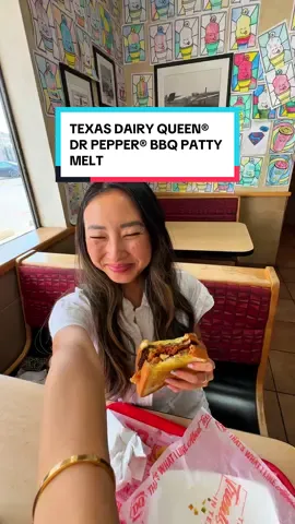 Growing up in Texas, there’s several things that I love - cowboy boots, hats, and @Dairy Queen Texas. Texas Dairy Queen® has launched a NEW limited-time @Dr Pepper BBQ Patty Melt - it’s a juicy, pure-beef patty topped with American cheese, crispy bacon, onion rings, sweet & spicy jalapeño relish, and Dr Pepper® BBQ sauce! Plus, an exclusive Dr Pepper® x Texas DQ® collector’s cup this season. Grab your own at any Texas Dairy Queen location for a limited time! #ad #DQTexas #ThatsWhatILikeAboutTexas 