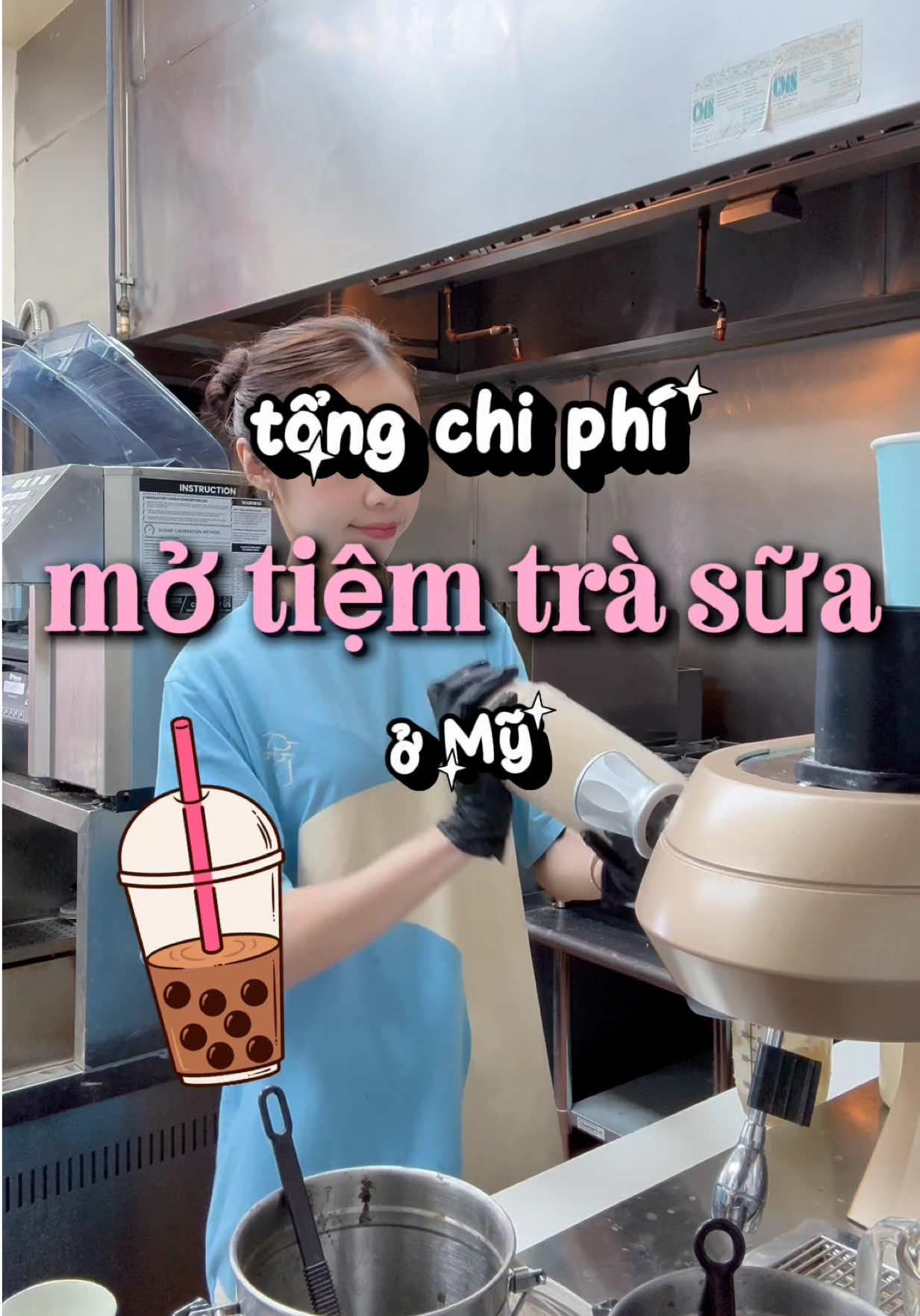 Chi phí mở tiệm trà sữa ở Mỹ của tuii 🧋🩵 #teanami #hippoloco 