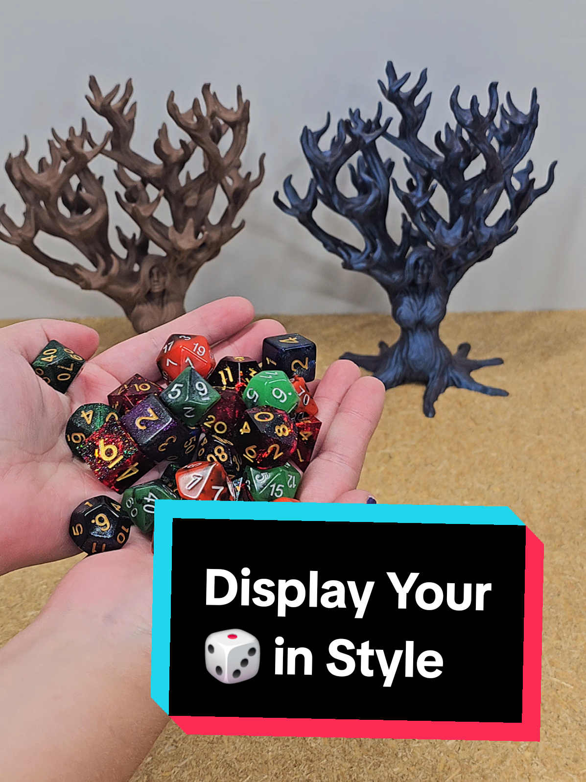 Dice storage like you've never seen before 🤩 Displays beautifully for your next tabletop RPG game night! #dicedisplay #dicestorage #ttrpg #tabletopgames #diceholder 