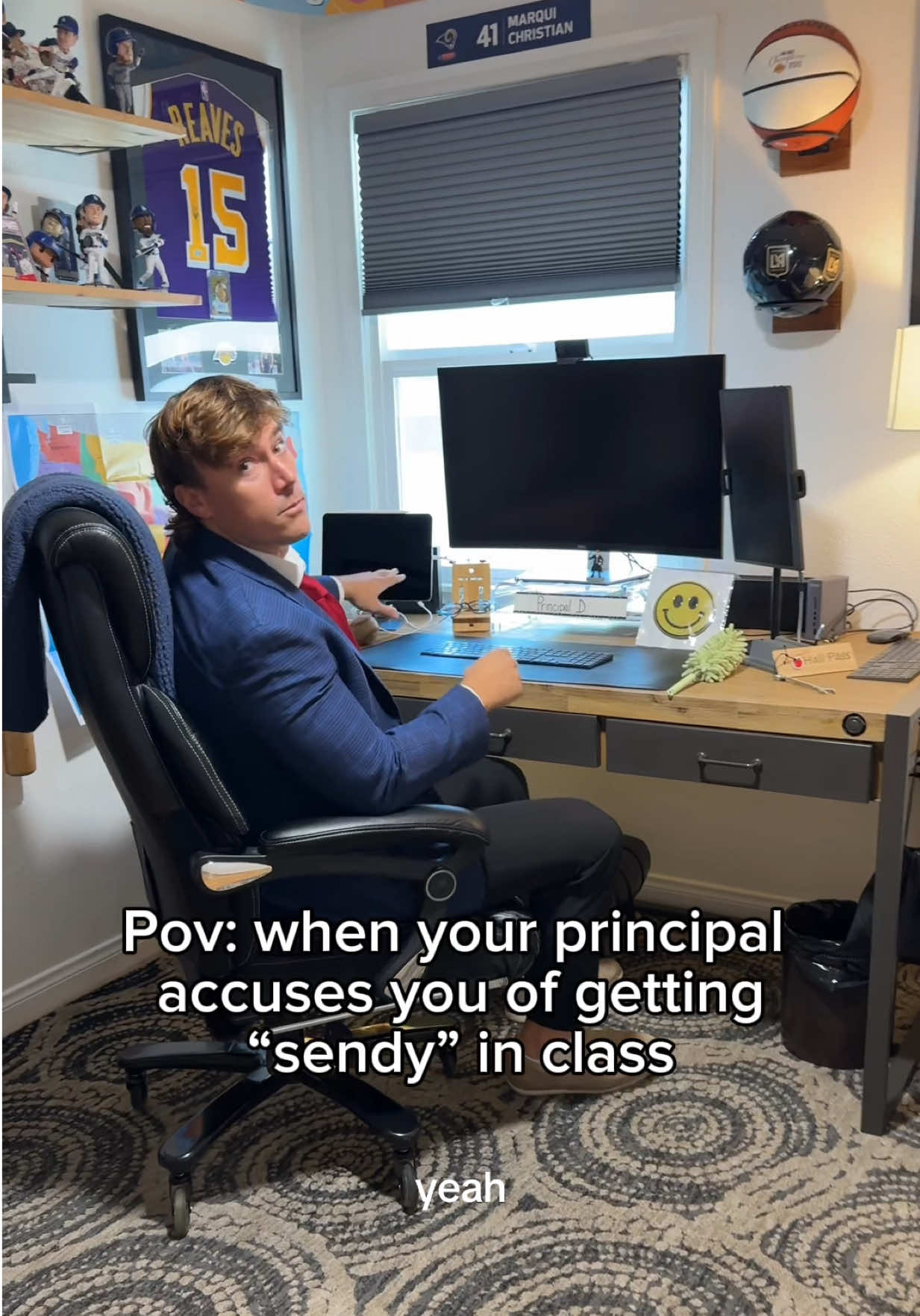 Being the new principal here is gonna be rough. But I’m standing on the business 💼#SendySaga #comedy #POV #Principal #sendit 
