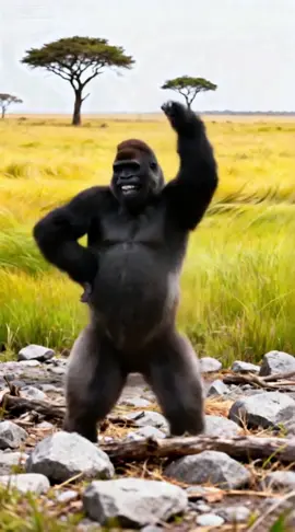 Tell your girlfriend to come learn this 😂 #ai #fpy #gorilla #dance #funny 