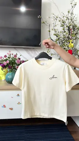 Áo thun nữ aura thêu chữ #aothun #aococtay #fashion #aothunnu #thoitrangnu 