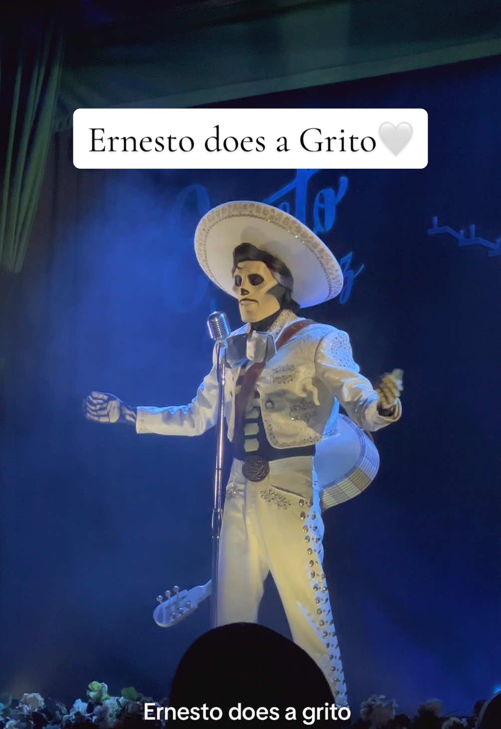 Ernesto does a Grito for the crowd at Oogie Boogie Bash 👻 💚 - - - #oogieboogiebash #disneyland #disney #halloween #spookyseason 