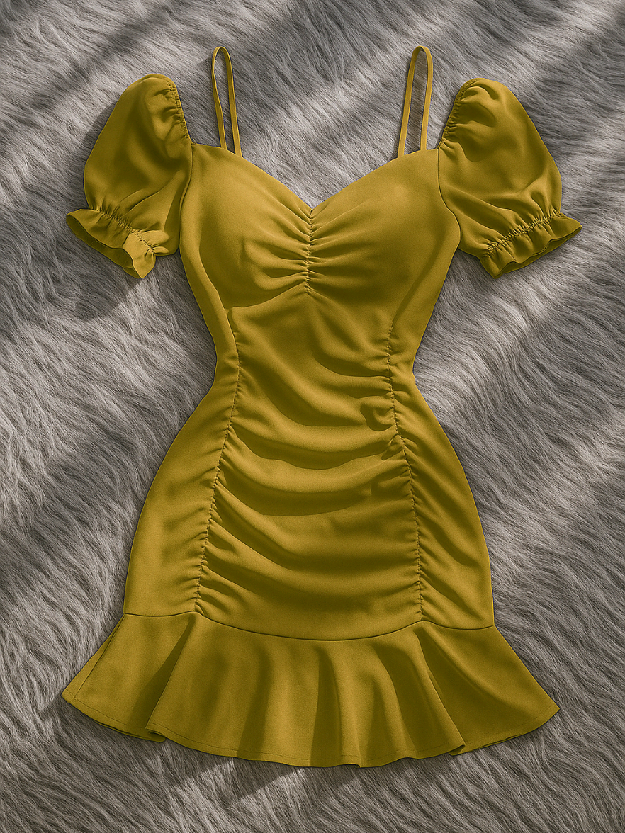 Mini Dress sexy lengan pendek wanita Gaya Korea #minidress #minidreswanita 