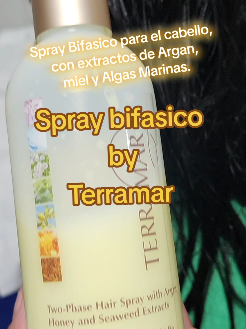 Spray bifasico para el cabello con extractos de Argan,Miel y Algas Marinas.#consultoraterramar💙 #terramarusa🇺🇸 #Terramarbrands #sprybifasico 