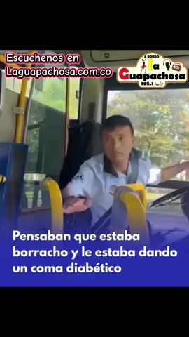 Nos llega este video,creyeron que este conductor estaba borracho o drogado llamaron a la policia lo trataron despectivamente lo señalaron y sl final se dieron cuenta que habia tenido un bajonazo de azucar en la sangre y por eso actuaba asi. Usted que opina ?esa era la manera de atender el caso  Este video a generado varias reacciones que las personas que prestan su servicio  publico deben estar más preparados para cualquier situación.