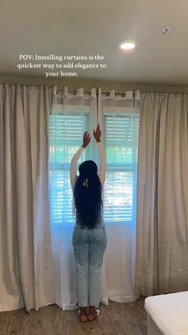 POV: Installing curtains is the quickest way to add elegance to your home. 🏠  #homedecor #newhome #fyp 
