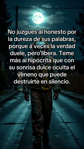 No juzgues al honesto por la dureza de sus palabras porque a veces la verdad duele, pero libera. Teme más al hipócrita que con su sonrisa dulce oculta el veneno que puede destruirte en silencio. #mundosagitario #frasesmotivadoras #hipocrita #honesto #silencio 