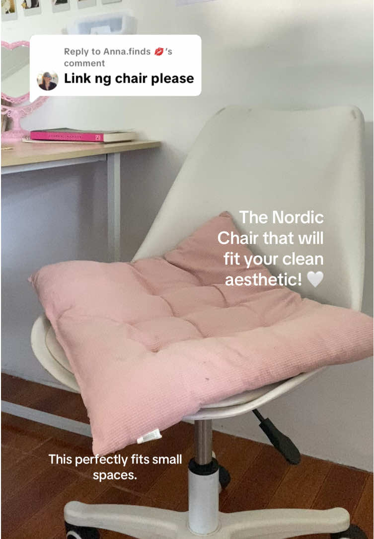 Replying to @Anna.finds 💋 white nordic swivel chair link here! perfect for small spaces #officechair #swivelchair #ergonomicofficechair #nordicchair #fyp 