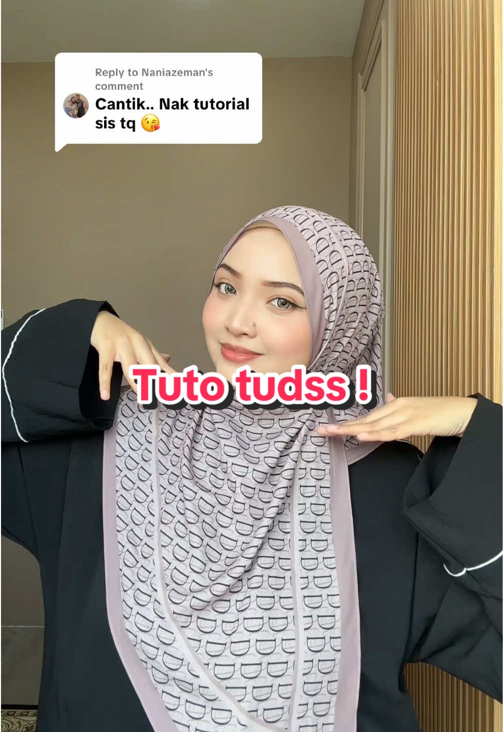 Replying to @Naniazeman Here the tutorial ✨ Simple & easy  Jangan Lupa Join Live Launching kita Bawal Selapis New Edition Monogram pada 26 September ni 🩷 #fyp #fypage #bawalselapiscurve #tutorialtudung #dilynahijab 