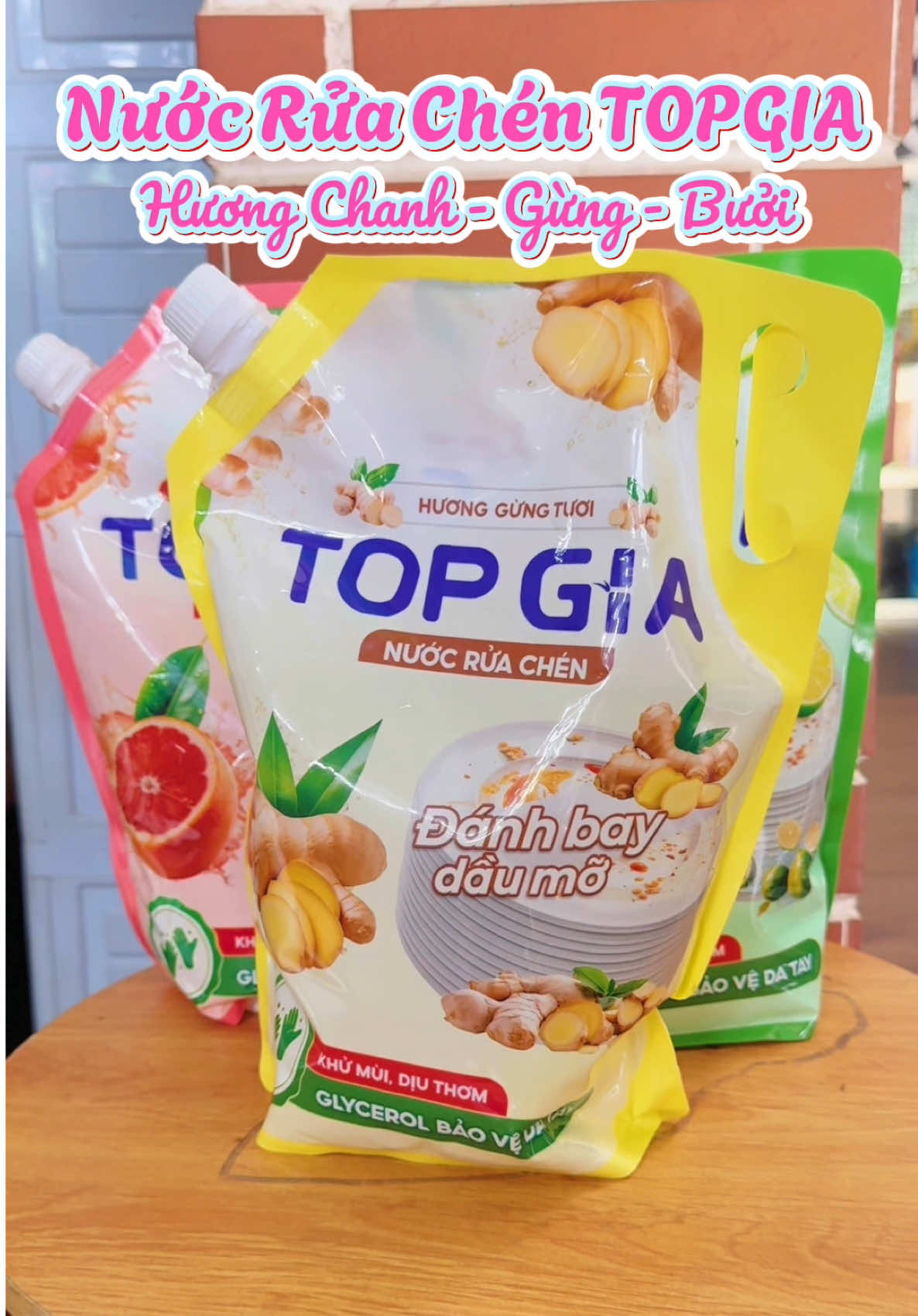 Combo Nước Rửa Chén TOPGIA Hương Chanh, Hương Gừng, Hương Bưởi #metruc #xh #nuocruachen #nuocruachentopgia 