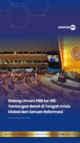 Sidang Umum Perserikatan Bangsa-Bangsa (UNGA) menginjak usia ke-80 pada pekan ini. Para pemimpin dunia berkumpul di Markas Besar PBB, New York, untuk memperingati tonggak sejarah tersebut. Namun alih-alih perayaan meriah, suasana UNGA tahun ini justru diwarnai ketegangan geopolitik, krisis iklim yang kian mendesak, dan tantangan serius terhadap tatanan global berbasis hukum. Sekretaris Jenderal PBB Antonio Guterres mengingatkan pentingnya peran PBB di tengah situasi dunia yang semakin kompleks. “Tidak ada negara yang bisa menghentikan pandemi sendirian. Tidak ada pasukan yang bisa menghentikan suhu bumi yang terus meningkat,” tegasnya dalam pidato di Sidang Umum PBB, Selasa (23/9/2025). Sebagai salah satu dari enam organ utama PBB, Sidang Umum berfungsi sebagai forum bagi negara-negara anggota untuk merumuskan kebijakan dan mengeluarkan rekomendasi melalui resolusi. Namun sifat resolusi ini hanya berupa pernyataan niat dan tidak mengikat secara hukum internasional. Baca selengkapnya di nusantarainfo.com #unitednation #sidangpbb