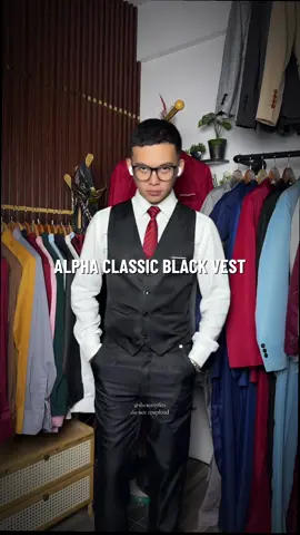 For the man who values elegance, power, and effortless style. Click the yellow basket and get one now. #vest #blackvest #waistcoat #blackwaistcoat 