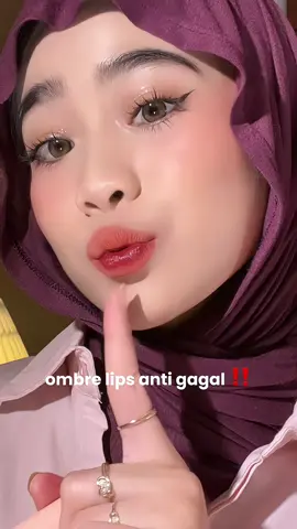 The real ombre lips anti gagal, cuma pake produk lokal‼️😍 Kira2 kalian suka ombre yang mana? #ombrelips #hanasui 