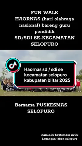 Semangat pagi bareng guru pendidik sd/sdi se kecamatan selopuro kabupaten blitar,,#bologimmo #haornaskecamatanselopuro2025 #puskesmasselopuro #velocitytrend 