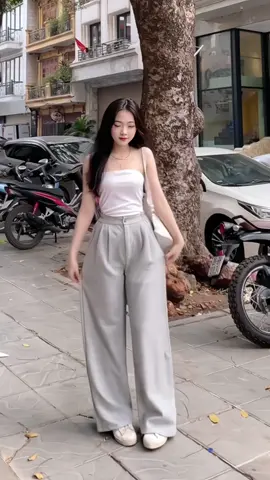 Quần Nỉ Ống Rộng 1 Khuy Vải Nủ Ép Mịn 2 Da #quanni #quanniongrong #quanni2da #thoitrangnu #xuhuong 