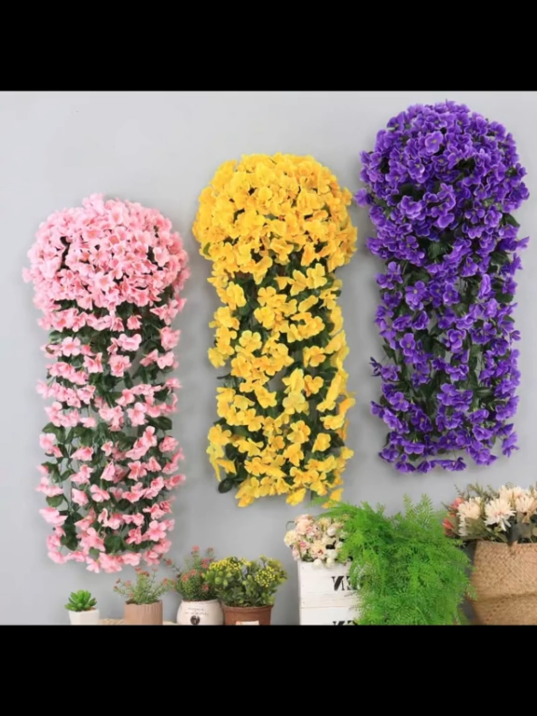 chùm hoa đỗ quyên , rủ qua đỗ quyên giả ,hoa lụa treo tường decor trang trí dài 70cm rộng 30cm #trangtrinhacua #hoaluatrangtri #hoagia #hoatreotuong #hoaluacaocap 