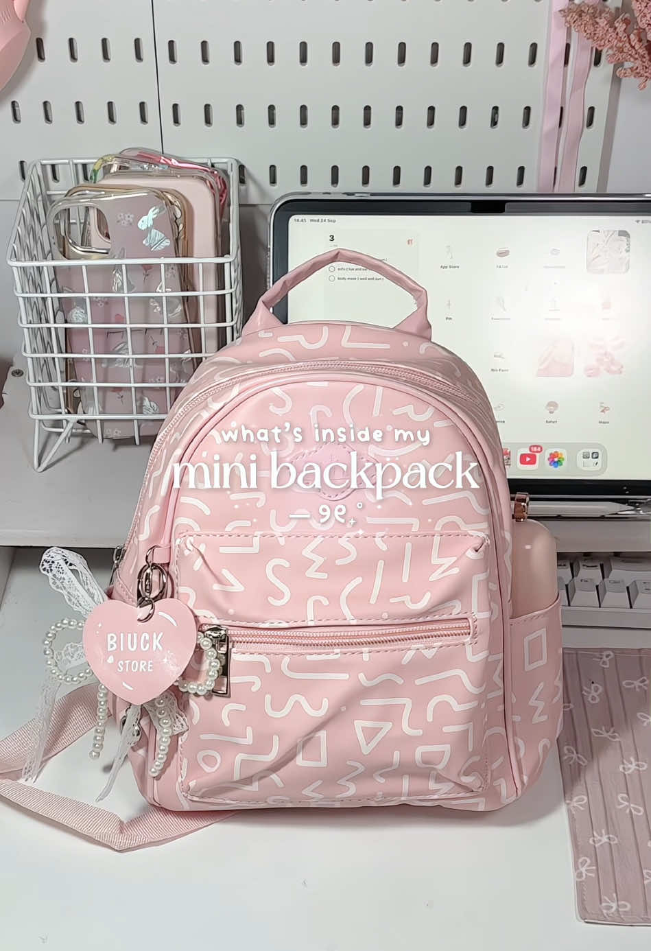 what’s inside my mini backpack?!👀