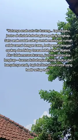 Bahagia tak diukur dari jumlah anak, tapi dari rasa syukur yang kita punya #ibuanaksatu #anaksatu #keluargabahagia 