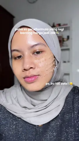 kaget bgt payday jadi sediskon ini😭🙏🏻 udh 100 dots pun dipakein makeup masih ok ga heavy juga?! #elformula #mugwort #sunscreengel #sungel #nonwhitecast 