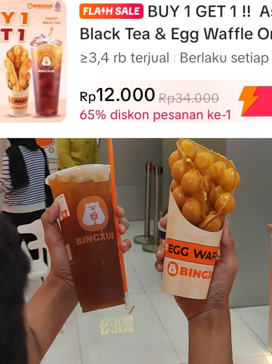 ‼️PROMO PEMBELIAN PERTAMA BINGXUE‼️ ✨Cara dapetin promonya✨ 1. Klik lokasi di video ini 2. pilih promonya 3. bayar 4. tukarkan kodenya ke kasir TUNGGU APA LAGI BURUAN BELI🥰🥰 #PromoSeruWeekend  #PromoMakanGajian  #bingxuewonosobo  #eggwafflebingxue #assamblacktea 