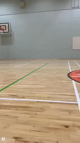 The team knocked it out the park with this one, brand new logo painted for this school. #basketball #painting #satisfying 