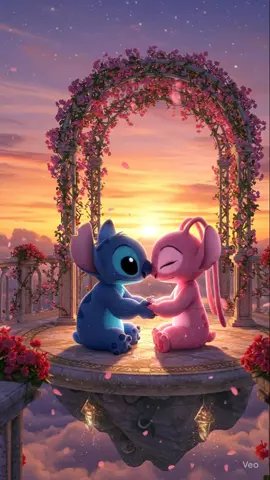 ✨ A love beyond the stars 💫   Stitch & Angel in the most magical scene ever — pure romance in the sky 🌌💕   #Stitch #EpicLove #MagicalVibes #LiveWallpaper8K #fondodepantalla 