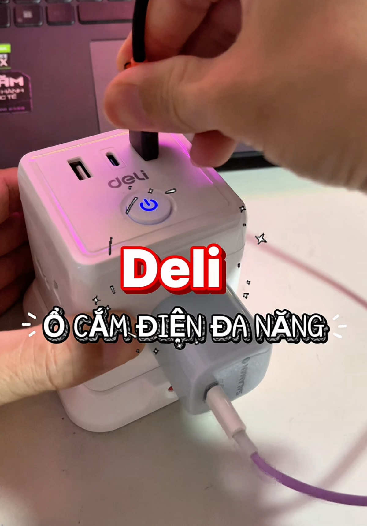 (DELI] Ổ cắm điện đa năng tích hợp cổng USB và type C có sạc nhanh, công suất 2500W, nhựa ABS an toàn, chống cháy nộ, có cầu chì tự ngắt khi quá tải #reviewcongnghe #deli #ocamdien #ocamdiendanang #ocamdiendeli #phukiendien #truongluanstore 