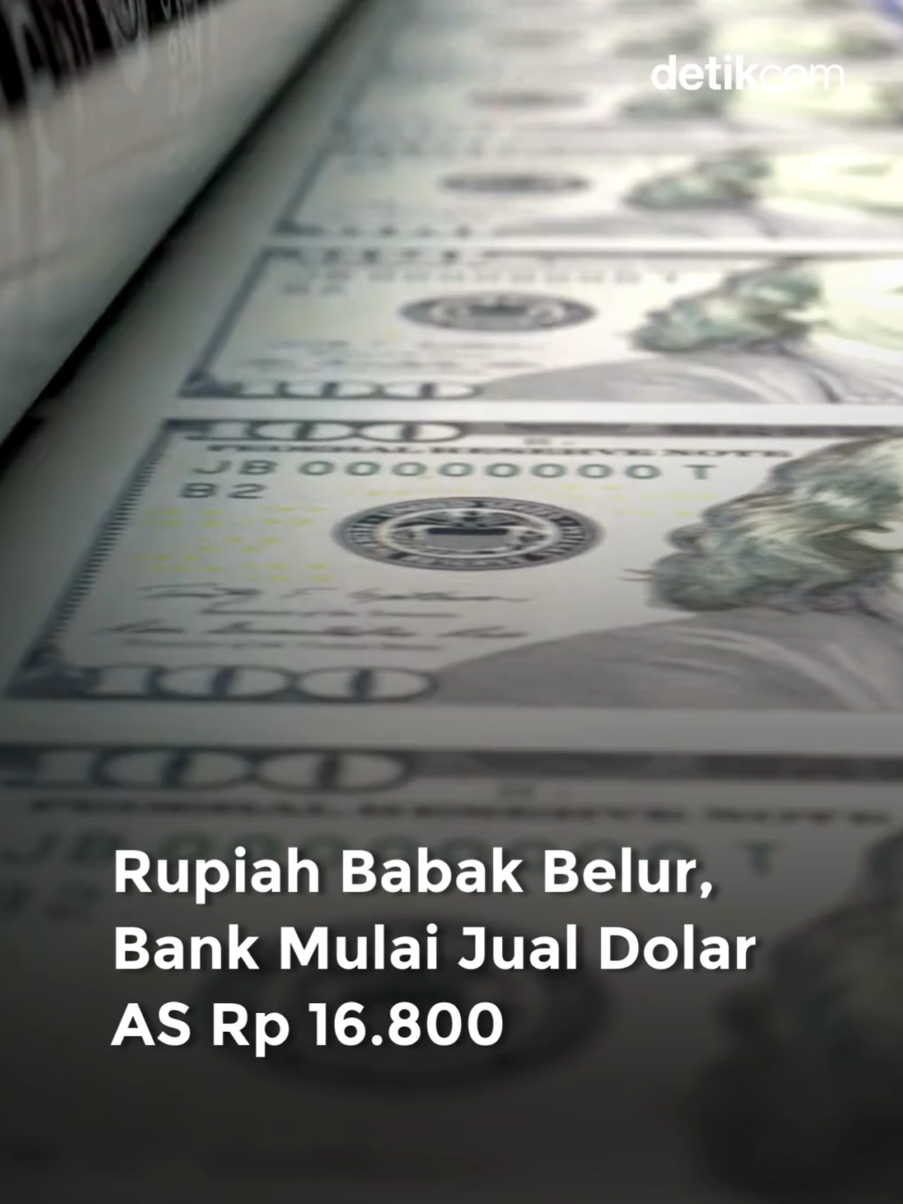 Nilai tukar rupiah terhadap dolar Amerika Serikat (AS) mengalami pelemahan. Diproyeksikan, nilai dolar AS dapat menyentuh level Rp 17.000. Menurut Pengamat Ekonomi, Mata Uang & Komoditas Ibrahim, Assuaibi jika nilai tukar rupiah mencapai Rp 16.800 per dolar AS, maka bulan Oktober dolar AS diproyeksi dapat mencapai Rp 17.000. 