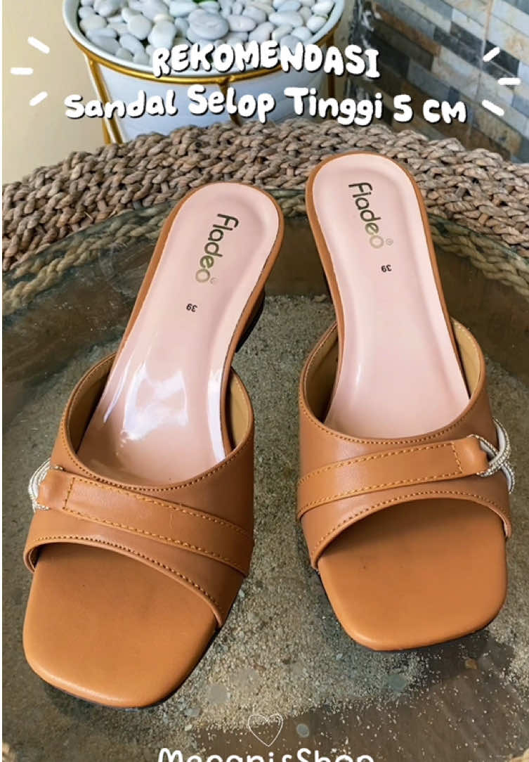 Selop Terbuka Fladeo Tinggi 5 CentiMeter😍#fyp #PROMOGUNCANG99 #gajiansale #heelsbestseller #solo24jam 