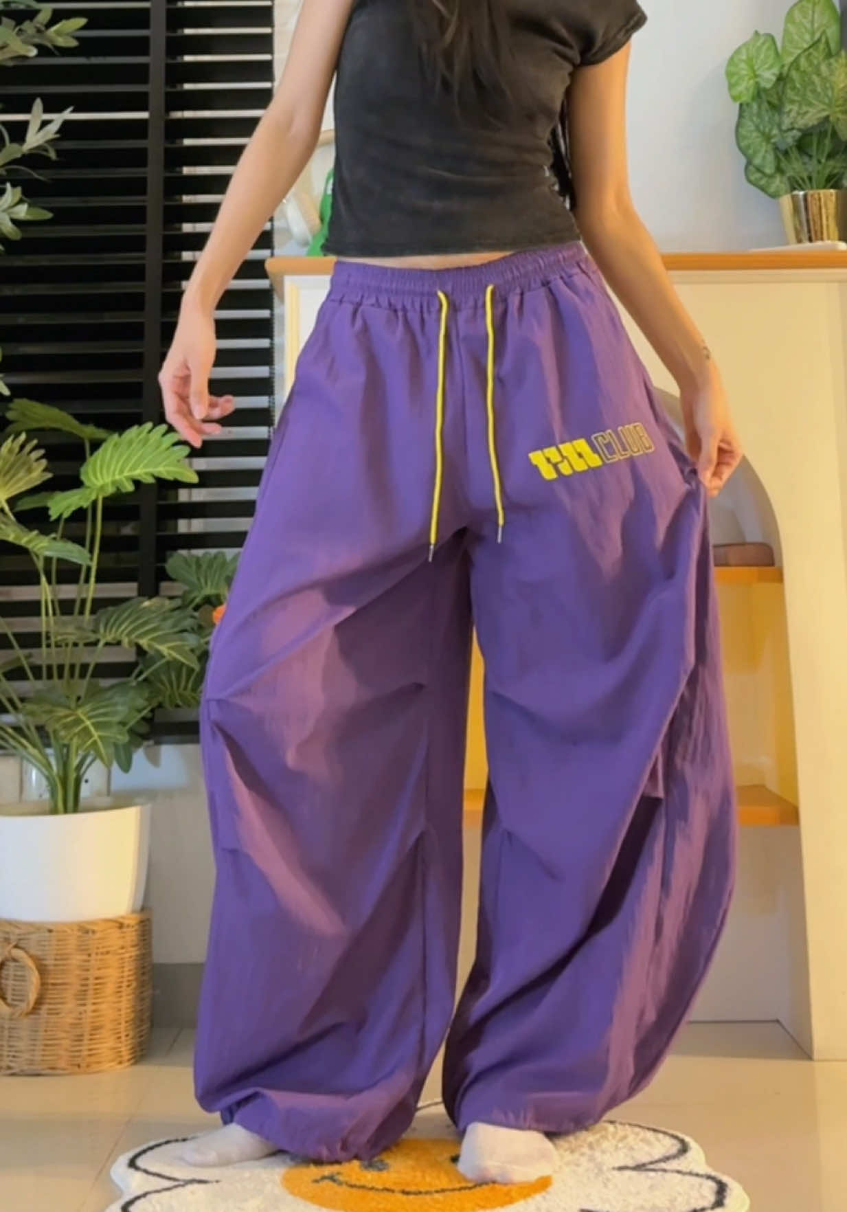 สีม่วง 💜🌴🍃🎧 #กางเกงขายาว #กางเกงแฟชั่น #กางเกงใส่สบาย 