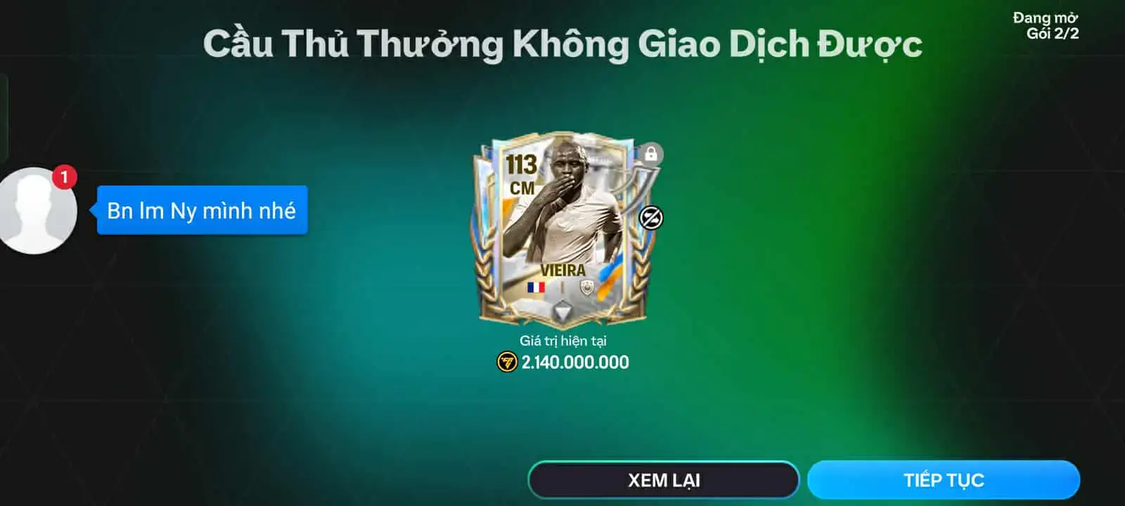 Vieira 113 đầu tiên #xh #fcmobile #vieiradautien ×2 độ vui:))