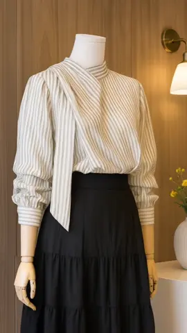 FADFAD Atasan Kemeja Lengan pa #blousekorea #blousemurah #kemejawanita #fyp 