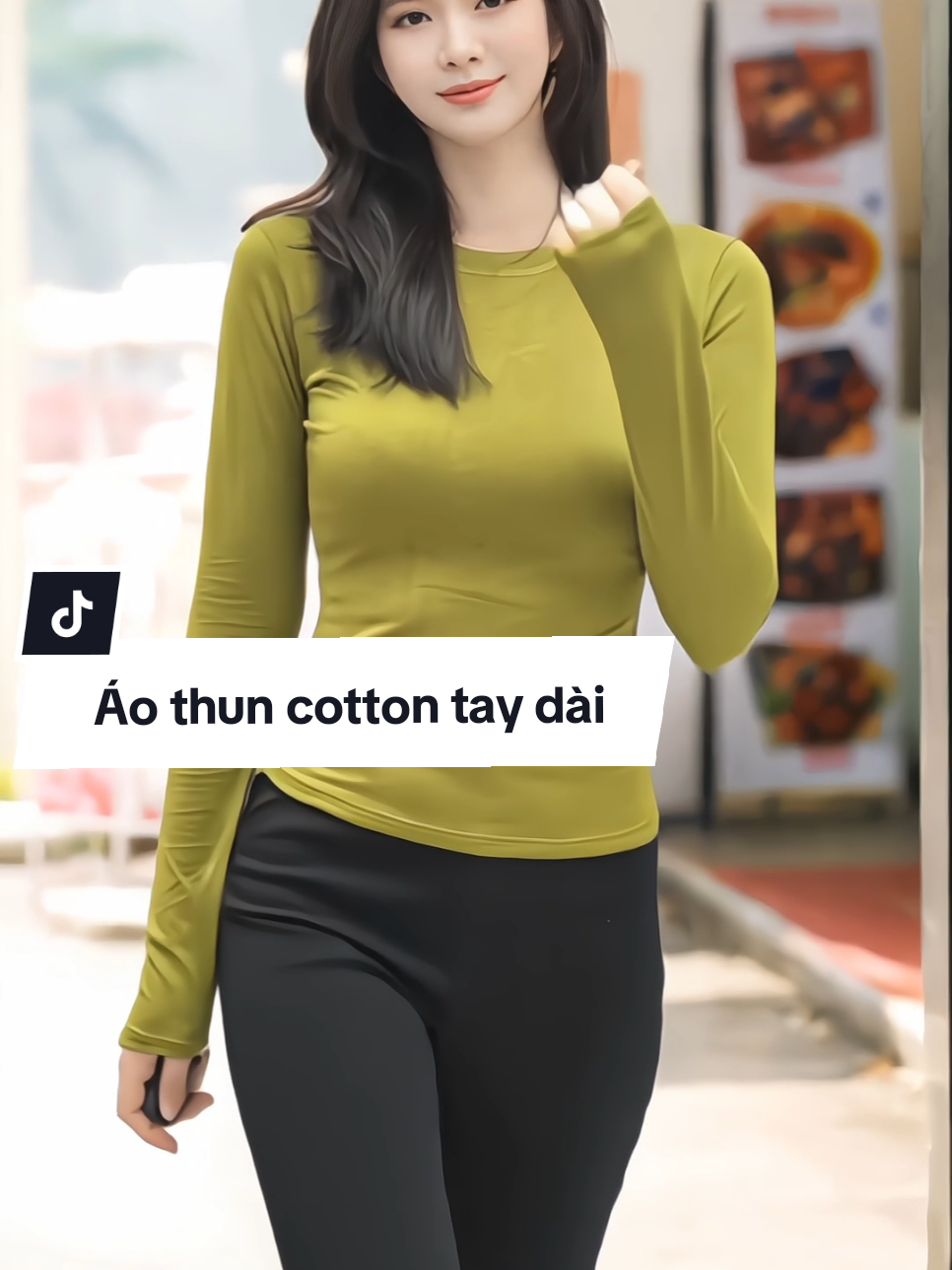 Áo thun cotton thu đông dài tay form ôm tôn dáng cổ tròn thanh lịch #aothunnu #aothundaitay #aothuncotton #aothudong #xuhuong 